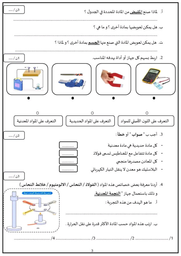 فرض تأليفي عدد 1 في مادة التكنولوجيا سابعة 7 أساسي مع الإصلاح تربية تكنولوجية