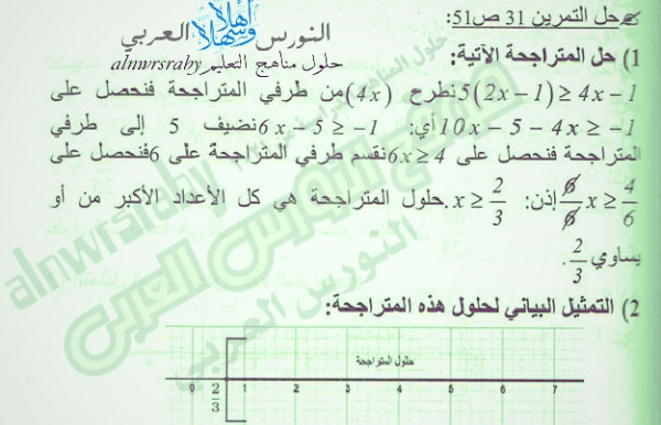 حل تمرين 31 صفحة 51 كتاب الرياضيات للسنة الرابعة متوسط  الجيل الثاني منهج التعليم الجزائري